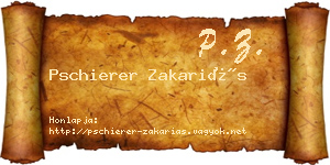 Pschierer Zakariás névjegykártya
